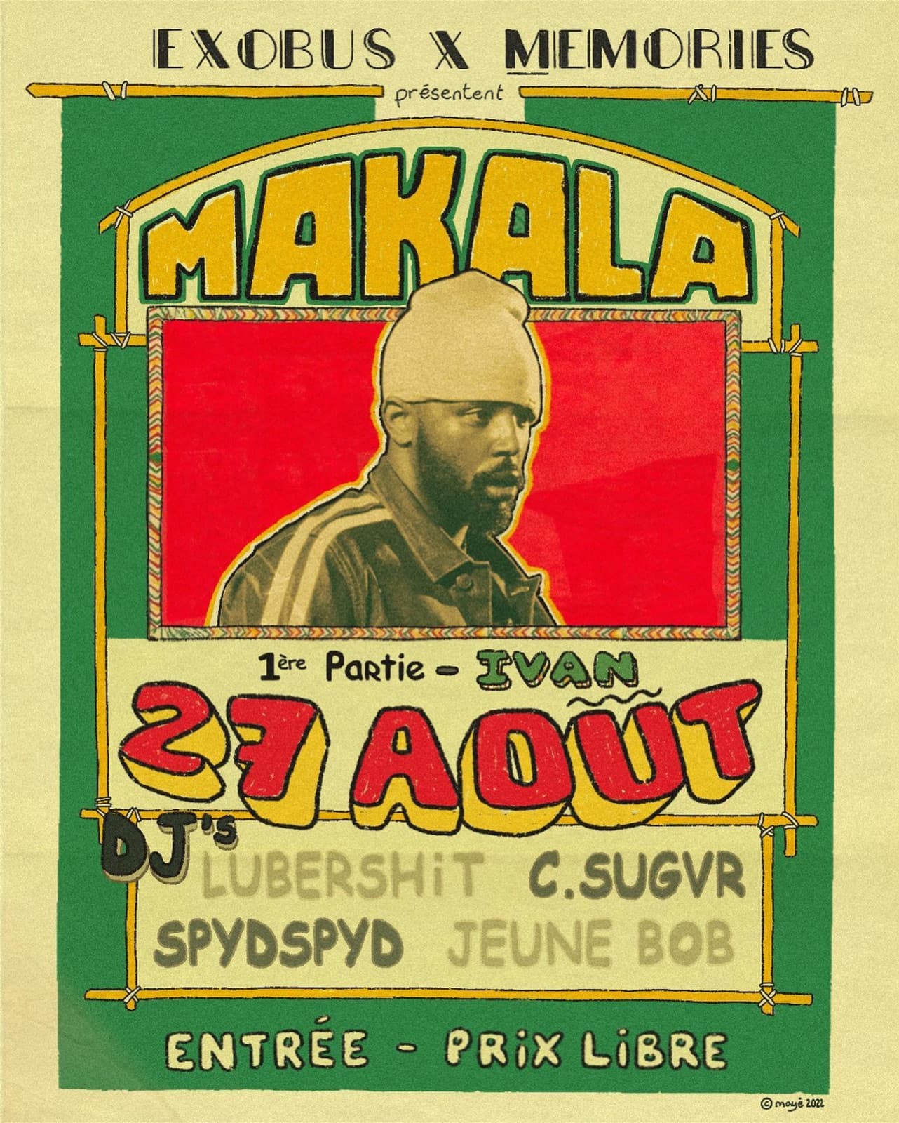 Affiche Exobus x Memories : Makala, 27 août, première partie Ivan