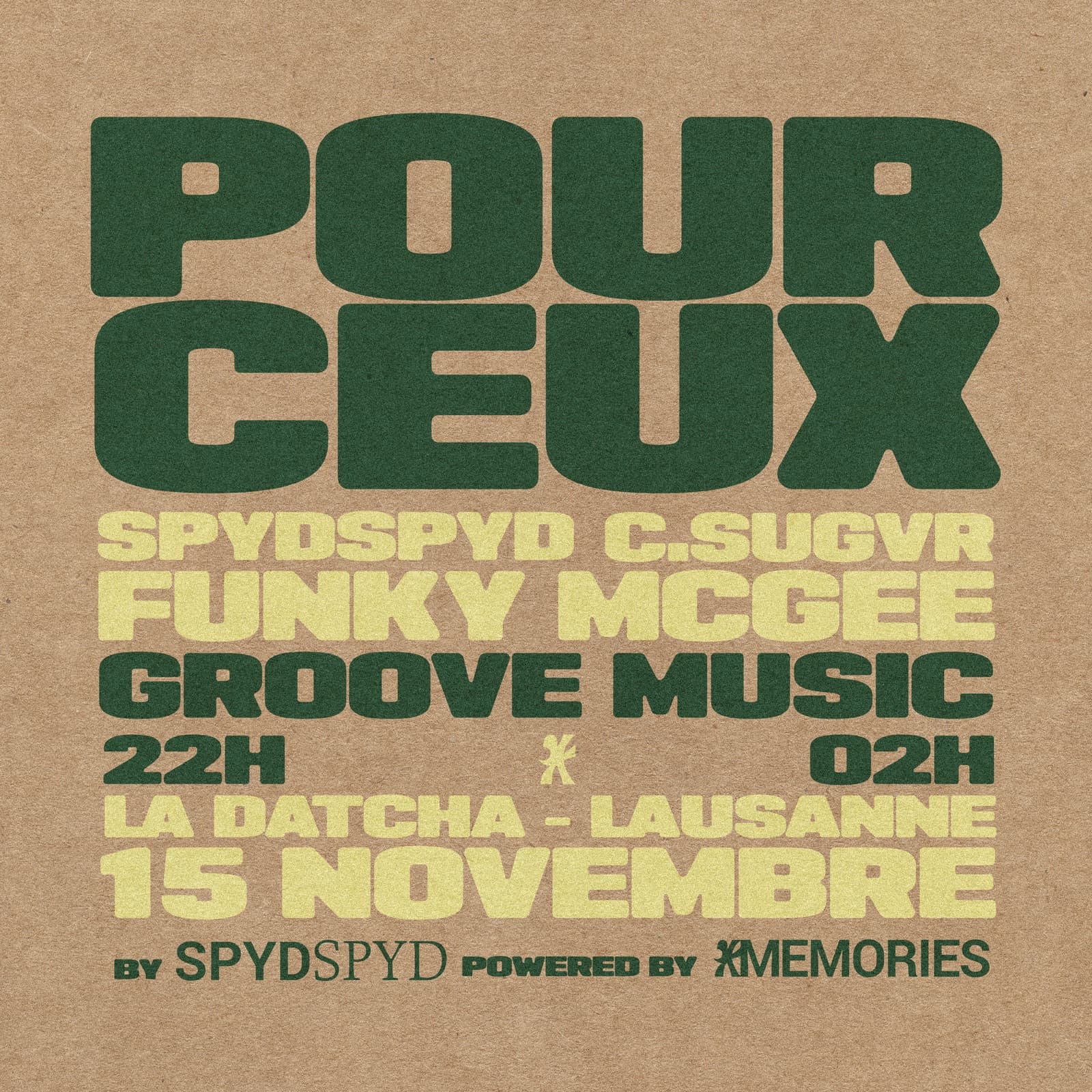 Affiche Pour Ceux, 15 novembre à La Datcha, Lausanne